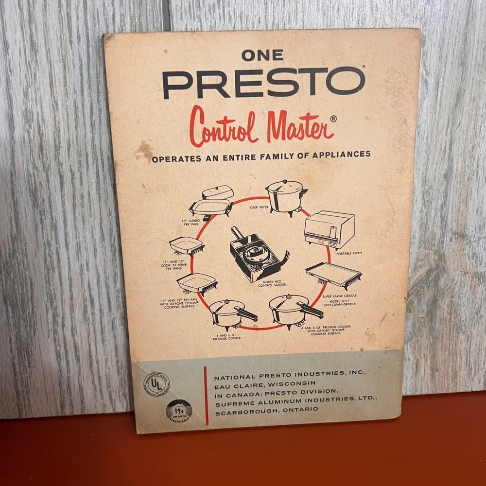 Vintage 1966 Presto Pressure Cooker Recipe Book Instructions Time Tables Manual